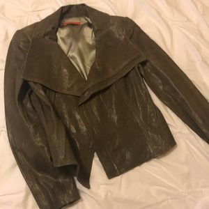 Alice + Olivia Gray Leather Jacket